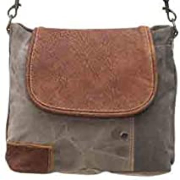 Myra Bags  Flap-Over Upcycled Canvas Shoulder Bag S-0769    NEW With Tags - Picture 1 of 4